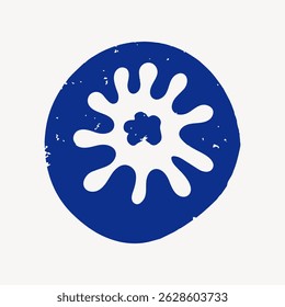 Abstract blue splash design with circular pattern. Blue splash creates a unique, artistic look. Ideal for abstract, artistic, and creative projects. Illustration vector.