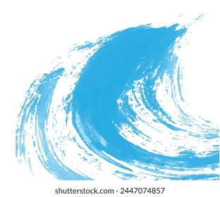Abstract blue in splash, paint, brush strokes, stain grunge isolated on clear background