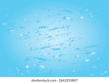 Abstract Blue Splatter Texture with Sparkles, blue water background.