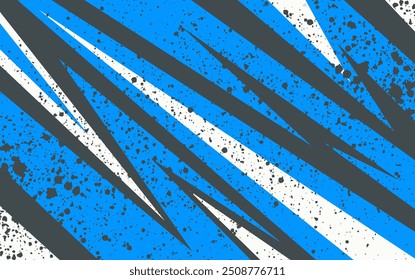 Fondo deportivo azul abstracto con bordes afilados Forma y velocidad afectan San Texture Grunge, concepto de tecnología moderna Plantilla de Anuncio.