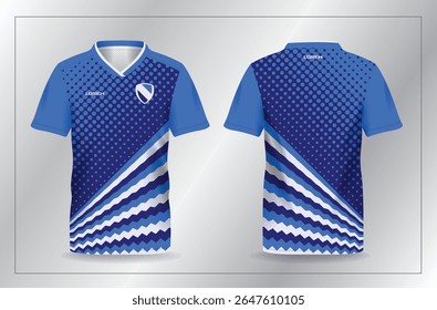 abstract blue sport jersey for football and soccer shirt template