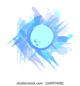 Abstract blue spot. Design element. Elegant design. Watercolor brush texture. Vector illustration. stock image. 