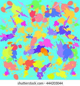 Abstract blue spotted pattern. Ink color background. Vector illustration.