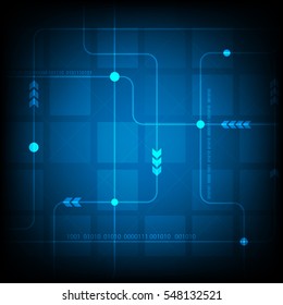 Abstract blue square digital technology background, futuristic structure elements concept background design