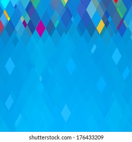 Abstract Blue Square Geometrical Background, Vector Illustration