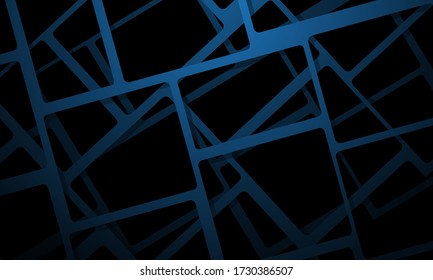 Abstract blue square mesh overlap on black design modern futuristic background vector illustration.