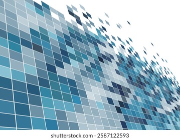 abstract blue square mosaic geometric shape textured pattern design background