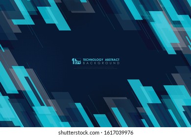 Abstract blue square overlap design of geometric pattern on blue background. Decorate for poster, ad, artwork, template design. illustration vector eps10