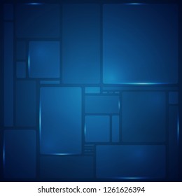 Abstract of blue square pattern geometric futuristic background, vector eps10