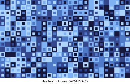 Abstractas patrón de mosaico cuadrado azul.  Perfecto para proyectos tecnológicos, de datos, digitales o de diseño moderno.  Representa conectividad, tecnología o flujos de datos.
