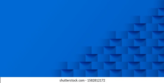 Abstract. Blue square shape geometric background. light and shadow . Vector.
