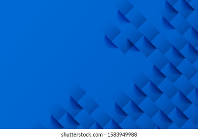 Abstract. Blue square shape geometric background. light and shadow . Vector.