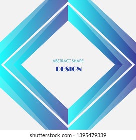 Abstract blue square shape on a bright background. Vector illustration.  Design element. Text template. Presentation template. Website background. Geometrical shape.