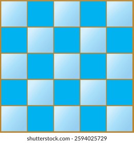 Abstract blue squares with gold edge  background 