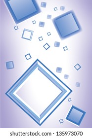 Abstract blue squares in motion