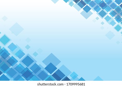 Abstract blue squares on a clean white background, ideal for modern designs, digital art, and minimalistic layouts.