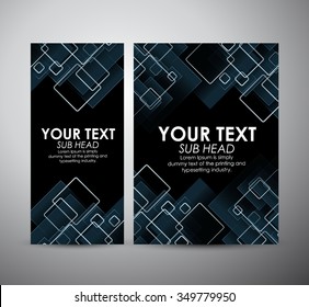 Abstract blue squares pattern. Brochure business design template or roll up. Vector illustration
