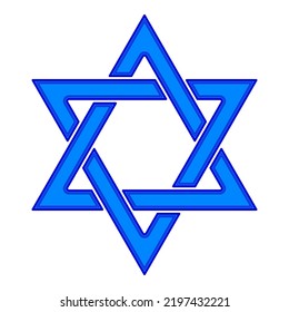 Abstract blue Star of David icon 