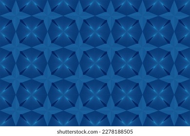 Abstract Blue Star Illustration Texture Seamless Background, Vector File