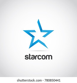 Abstract Blue Star Logo Sign Symbol Icon