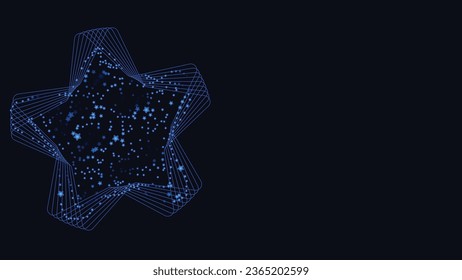 Resumen de fondo de estrellas azules en azul oscuro. Estrella abstracta para tu proyecto de festival creativo. Este trabajo creativo se puede usar como pancarta o papel tapiz. Esto también se puede usar como logotipo.