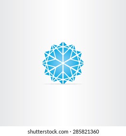 abstract blue star snowflake symbol design