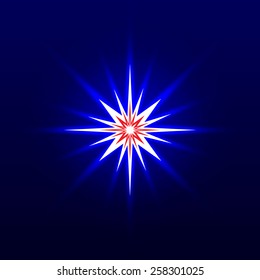 Abstract blue star. Vector illustration
