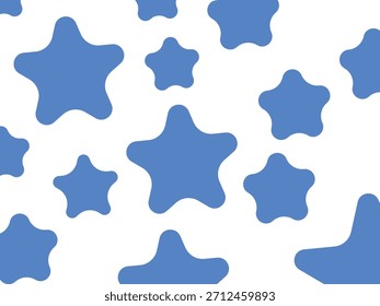 Fondo azul Abstractas del patrón de la mancha en forma de estrella con las Formas redondeadas orgánicas y el diseño geométrico juguetón

