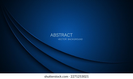 Abstract blue steel mesh background with blue glowing lines with free space for design. Modern technology innovation concept background. Perforated dark blue metal sheet for background image.	