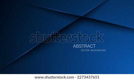 Abstract blue steel mesh background with blue glowing lines with free space for design. Modern technology innovation concept background. Perforated dark blue metal sheet for background image.	