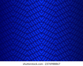 Abstract blue steel wire background with blue glowing lines with empty space for design. Modern technology innovation concept background. Perforated dark blue metal sheet.