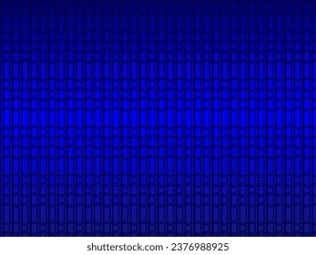 Abstrakter, blauer Stahldraht-Hintergrund mit blauen, glühenden Linien mit Leerraum für Design. Modernes technologisches Innovationskonzept, Hintergrund. Perforiertes dunkelblaues Blech.