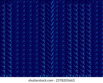 Abstract blue steel wire background with blue glowing lines with empty space for design. Modern technology innovation concept background. Perforated dark blue metal sheet.