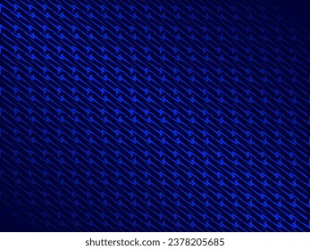 Abstract blue steel wire background with blue glowing lines with empty space for design. Modern technology innovation concept background. Perforated dark blue metal sheet.