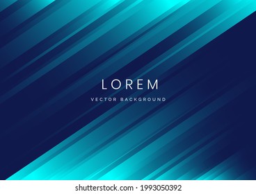 Abstract blue stripe diagonal lines light on dark blue background. Vector illustration

