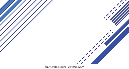 Abstract Blue Striped Design on Minimalist White Background