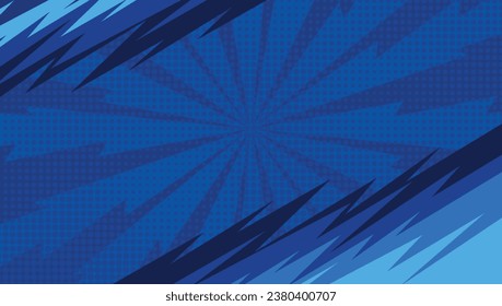 Abstract blue striped retro comic background. Banner vector illustration	
