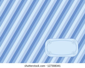 abstract blue stripes background with label