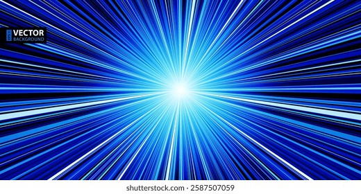 Abstract blue stripes star burst background. RGB EPS 10 vector illustration