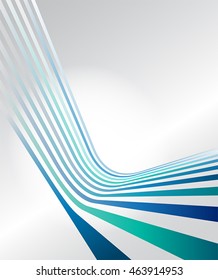 abstract blue strips vector web design template in perspective