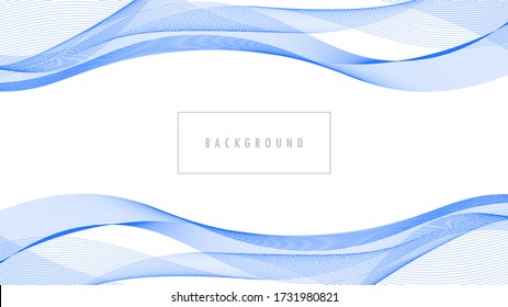 Abstract Blue Stylish Flowing Wave on White Background Vector