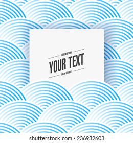 Abstract blue stylized wave background wallpaper with minimal square text box design  Eps 10 stock vector illustration 