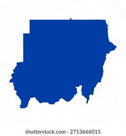 Abstract Blue Sudan Simple Map