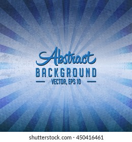 Abstract blue sunburst background. Vector and illustration