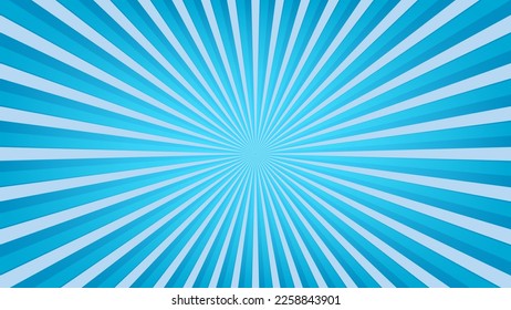 abstract blue sunburst pattern background for modern graphic design element. shining ray cartoon with colorful for website banner wallpaper and poster card decoration
