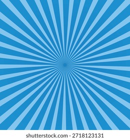 abstrato azul sunburst plano de fundo padrão para elemento de design gráfico moderno. brilhante ray cartoon com colorido para o site banner papel de parede e decoração de cartão de pôster