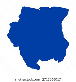 Abstract Blue Suriname Simple Map