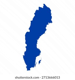 Mapa sencillo de Suecia azul Abstractas