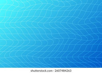 Abstract Blue Swimming Pool Background With Grid Line. Futuristic Wallpaper. Business Banner. Vector Illustration