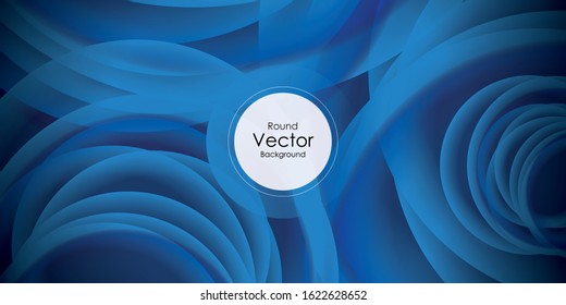 Abstract blue swirl background with overlapping circle 
